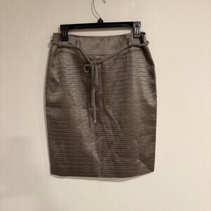 Worth New York Textured Silver Pencil Skirt Womens Size 4 Quiet Luxury Office